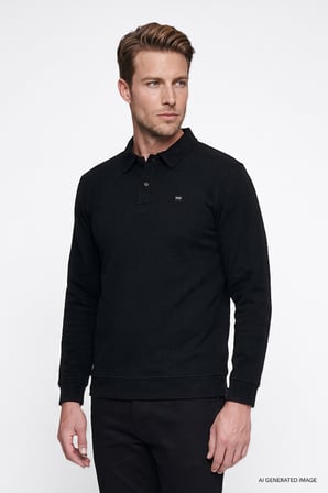 Pamuklu Selanik Regular Fit Normal Kesim Polo Yaka Sweatshirt