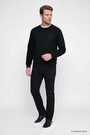 Pamuklu Selanik Regular Fit Normal Kesim Bisiklet Yaka Sweatshirt