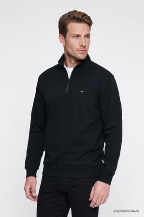 Yumuşak Dokulu Regular Fit Normal Kesim Fermuarlı Dik Yaka Sweatshirt