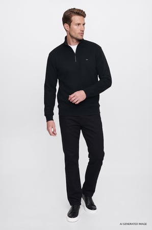 Yumuşak Dokulu Regular Fit Normal Kesim Fermuarlı Dik Yaka Sweatshirt