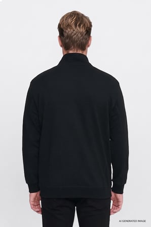 Yumuşak Dokulu Regular Fit Normal Kesim Fermuarlı Dik Yaka Sweatshirt