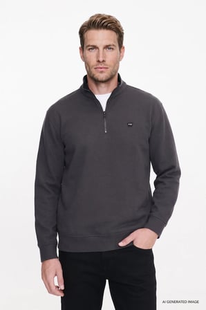 Wrangler Selanik Half Zip Erkek Sweatshirt W2620081035