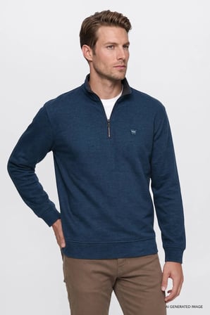 Wrangler Selanik Half Zip Erkek Sweatshirt W2620081406