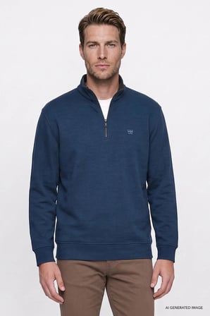 Wrangler Selanik Half Zip Erkek Sweatshirt W2620081406