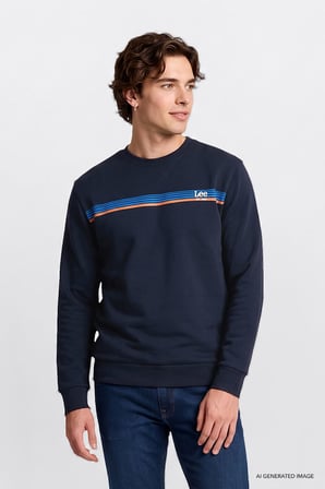 Pamuklu Regular Fit Normal Kesim Bisiklet Yaka Logo Detaylı Sweatshirt