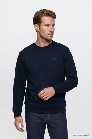 Pamuklu Selanik Regular Fit Normal Kesim Bisiklet Yaka Sweatshirt