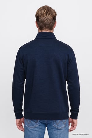 Pamuklu Regular Fit Normal Kesim Fermuarlı Dik Yaka Logo Detaylı Sweatshirt