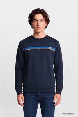 Lee Erkek Logolu Lacivert Sweatshirt - L2620151411