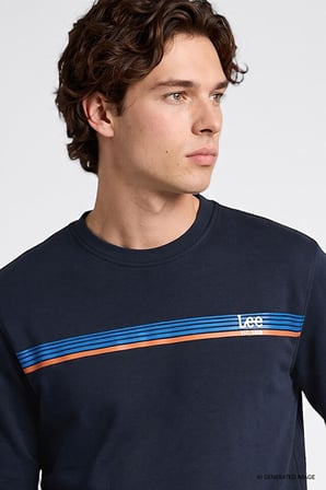 Lee Erkek Logolu Lacivert Sweatshirt - L2620151411
