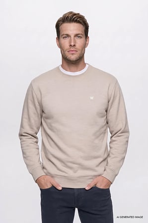 Pamuklu Selanik Regular Fit Normal Kesim Bisiklet Yaka Sweatshirt