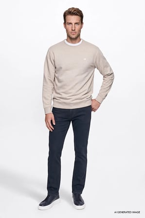 Pamuklu Selanik Regular Fit Normal Kesim Bisiklet Yaka Sweatshirt
