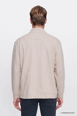 Pamuklu Selanik Regular Fit Normal Kesim Fermuarlı Dik Yaka Sweatshirt