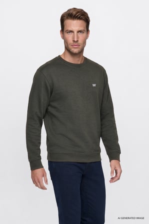 Pamuklu Selanik Regular Fit Normal Kesim Bisiklet Yaka Sweatshirt