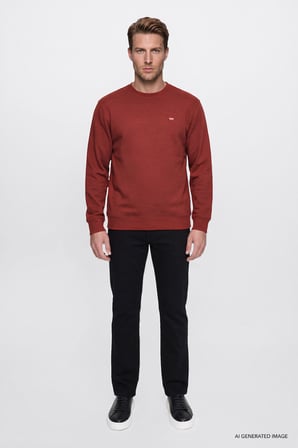 Pamuklu Selanik Regular Fit Normal Kesim Bisiklet Yaka Sweatshirt