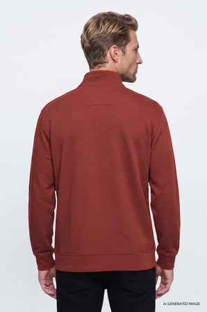 Pamuklu Selanik Regular Fit Normal Kesim Fermuarlı Dik Yaka Sweatshirt