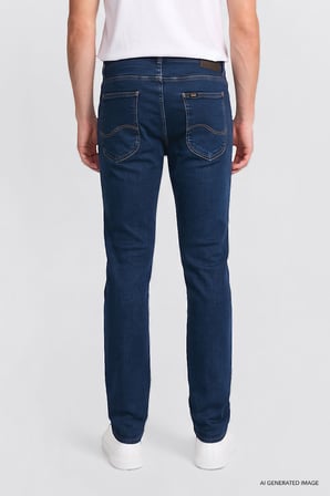 Luke Slim Fit Dar Kesim Normal Bel Dar Paça Pamuklu Esnek Mavi Jean Denim Pantolon