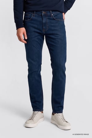 Pamuklu Straight Fit Cepli Esnek Jean Kot Denim Pantolon