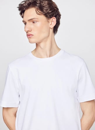 Lee Beyaz Erkek Regular Fit T-Shirt L2520112102 Erkek Basic T-shirt