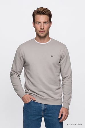 Pamuklu Regular Fit Normal Kesim Bisiklet Yaka Logo Detaylı Sweatshirt