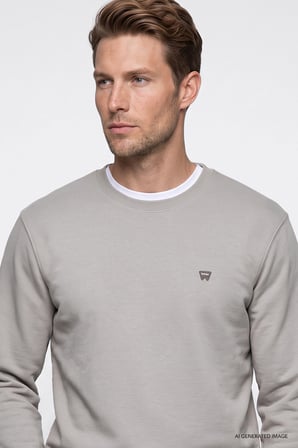 Pamuklu Regular Fit Normal Kesim Bisiklet Yaka Logo Detaylı Sweatshirt