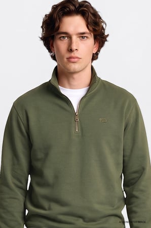 Regular Fit Normal Kesim Kapüşonlu Fermuarlı Lacivert Sweatshirt Ceket