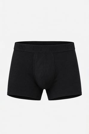 Regular Fit Normal Kesim Siyah Pamuklu Esnek Boxer