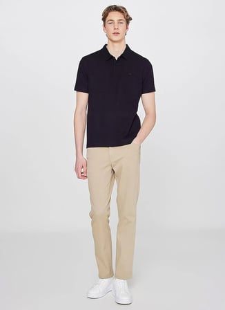 Wrangler Siyah Erkek Regular Fit Logo Baskılı Polo T-Shirt W2610158001 Erkek Polo T-shirt