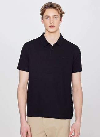 Wrangler Siyah Erkek Regular Fit Logo Baskılı Polo T-Shirt W2610158001 Erkek Polo T-shirt