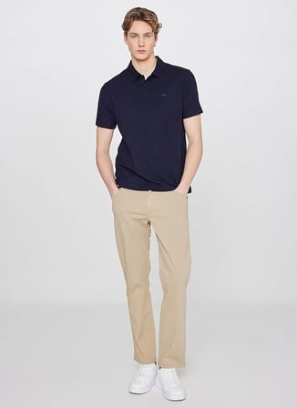 Wrangler Lacivert Erkek Regular Fit Logo Baskılı Polo T-Shirt W2610158410 Erkek Polo T-shirt