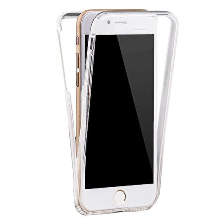 İphone 7/8 Uyumlu Ön Arka 360 Tam Koruma Şeffaf Soft Silikon Kılıf