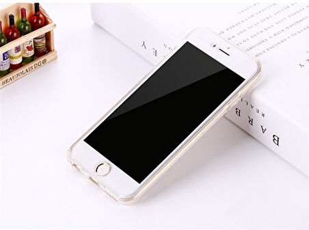 İphone 7/8 Uyumlu Ön Arka 360 Tam Koruma Şeffaf Soft Silikon Kılıf
