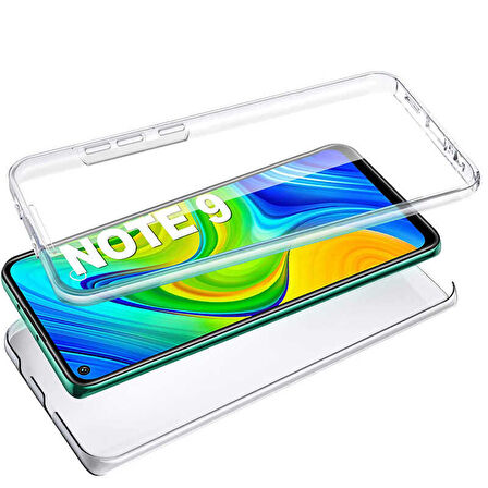 Xiaomi Redmi Note 9 Uyumlu Ön Arka 360 Tam Koruma Şeffaf Soft Silikon Kılıf