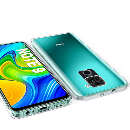 Xiaomi Redmi Note 9 Uyumlu Ön Arka 360 Tam Koruma Şeffaf Soft Silikon Kılıf