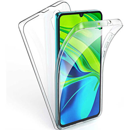 Xiaomi Mi Note 10 Pro Uyumlu Ön Arka 360 Tam Koruma Şeffaf Soft Silikon Kılıf
