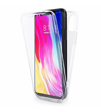 Xiaomi Mi 8 Uyumlu Ön Arka 360 Tam Koruma Şeffaf Soft Silikon Kılıf