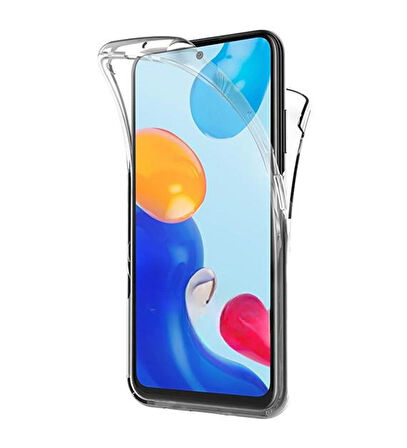 Xiaomi Redmi Note 11 Pro Uyumlu Ön Arka 360 Tam Koruma Şeffaf Soft Silikon Kılıf