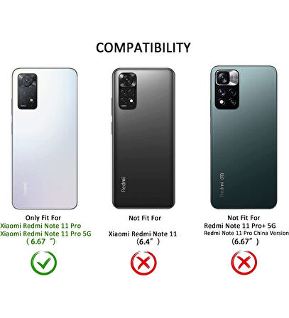 Xiaomi Redmi Note 11 Pro Uyumlu Ön Arka 360 Tam Koruma Şeffaf Soft Silikon Kılıf