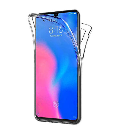Xiaomi Mi 9 SE Uyumlu Ön Arka 360 Tam Koruma Şeffaf Soft Silikon Kılıf