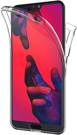 Huawei P20 Uyumlu Ön Arka 360 Tam Koruma Şeffaf Soft Silikon Kılıf