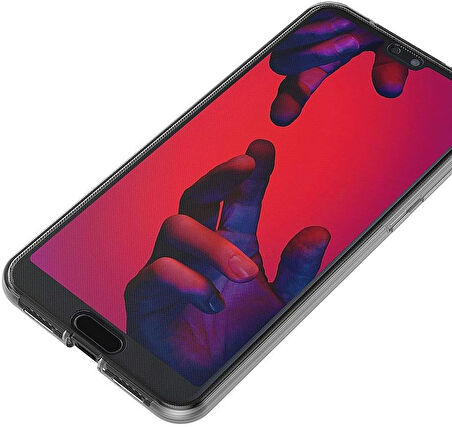 Huawei P20 Uyumlu Ön Arka 360 Tam Koruma Şeffaf Soft Silikon Kılıf