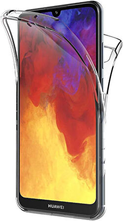 Huawei Y6 2019 Uyumlu Ön Arka 360 Tam Koruma Şeffaf Soft Silikon Kılıf