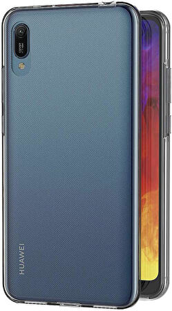 Huawei Y6 2019 Uyumlu Ön Arka 360 Tam Koruma Şeffaf Soft Silikon Kılıf