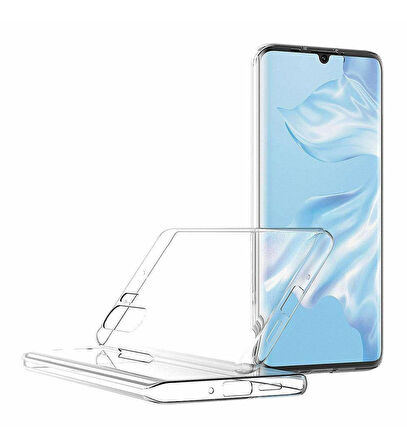 Huawei P30 Pro Uyumlu Ön Arka 360 Tam Koruma Şeffaf Soft Silikon Kılıf