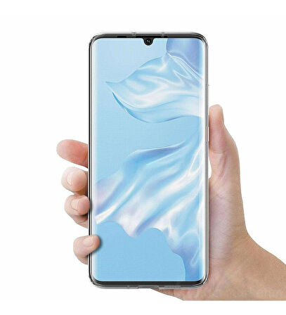 Huawei P30 Pro Uyumlu Ön Arka 360 Tam Koruma Şeffaf Soft Silikon Kılıf