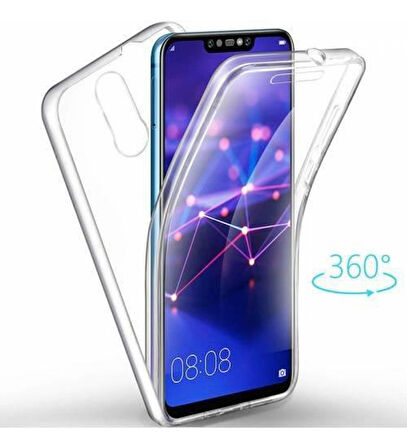 Huawei Mate 20 Lite Uyumlu Ön Arka 360 Tam Koruma Şeffaf Soft Silikon Kılıf