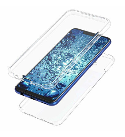 Huawei Mate 20 Lite Uyumlu Ön Arka 360 Tam Koruma Şeffaf Soft Silikon Kılıf
