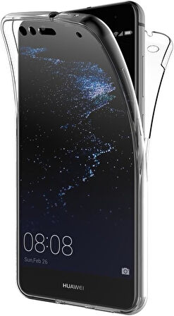 Huawei P10 Lite Uyumlu Ön Arka 360 Tam Koruma Şeffaf Soft Silikon Kılıf