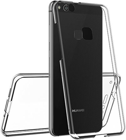 Huawei P10 Lite Uyumlu Ön Arka 360 Tam Koruma Şeffaf Soft Silikon Kılıf