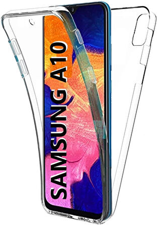 Samsung Galaxy M10/A10 Uyumlu Ön Arka 360 Tam Koruma Şeffaf Soft Silikon Kılıf