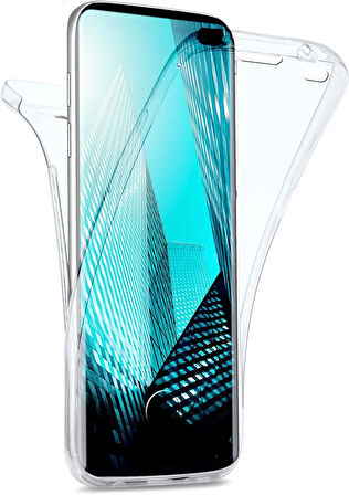 Samsung Galaxy S10 Uyumlu Ön Arka 360 Tam Koruma Şeffaf Soft Silikon Kılıf